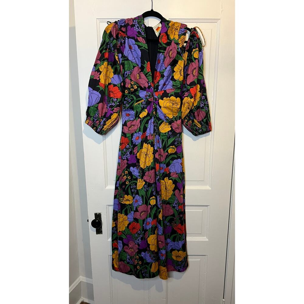 FARM Rio Black Bucolic Garden Maxi Dress NWOT XS (B20408) - Picture 5 of 12